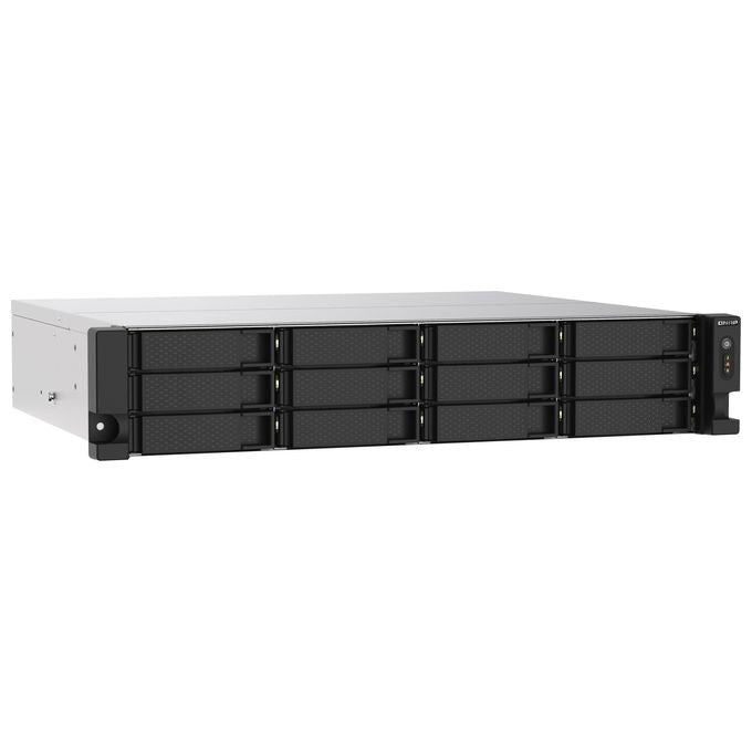 QNAP TS-1273AU-RP-8G TS-1273AU-RP-8G NAS Rack 2U Ryzen V1500B 8 GB DDR4 12 Bay 2.5GbE colore Nero Grigio Alluminio