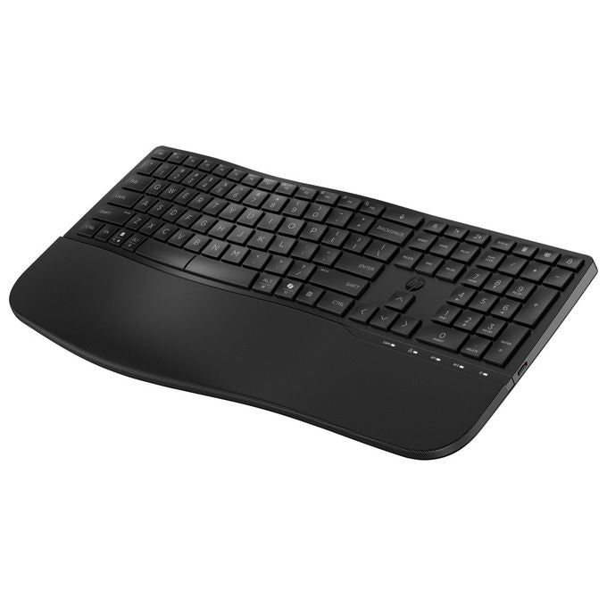 HP 8T6L9UT Tastiera HP 685 Comfort Dual-Mode Wireless Full-size con Connessione RF e Bluetooth Tasti Silenziosi Programmabili Poggiapolsi Incluso colore Nero