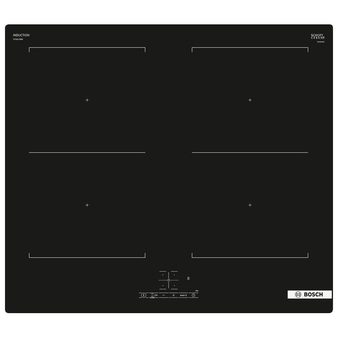 Bosch PVQ611BB6E Serie 4 Piano cottura a induzione 60 cm 4 zone CombInduction Touch Control PowerBoost colore Nero