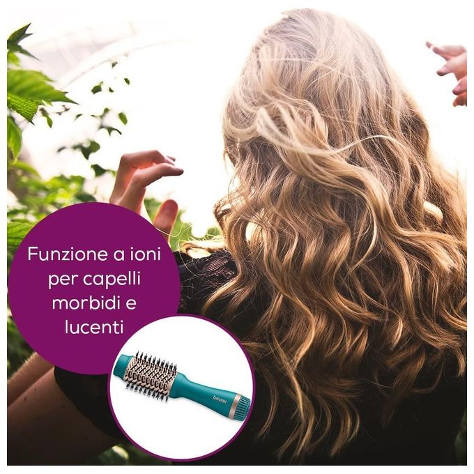 Beurer HC 45 Spazzola Asciugacapelli Volumizzante 1000 W Ionica 2 Velocita' 2 Temperature cavo 1,8 m colore Ottanio