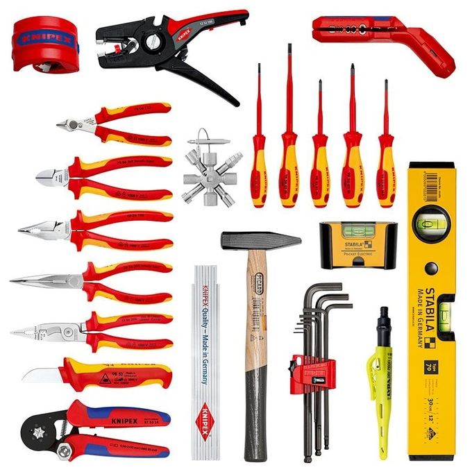 Knipex 00 21 50 E Zaino porta attrezzi Modular X18 22 pezzi con utensili elettrici VDE colore Nero