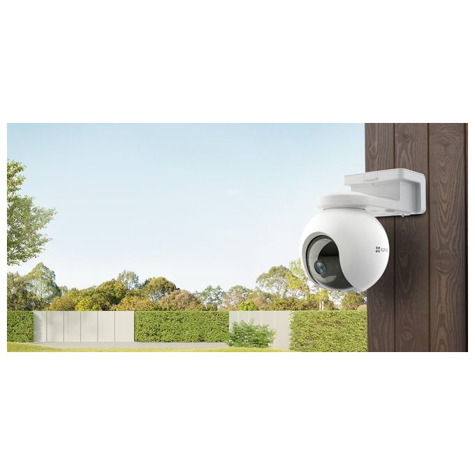 Ezviz EB8 Telecamera di Sicurezza IP 4G LTE Motorizzata Esterno Batteria 10400 mAh 3 MP IP65 Audio 2 vie colore Bianco
