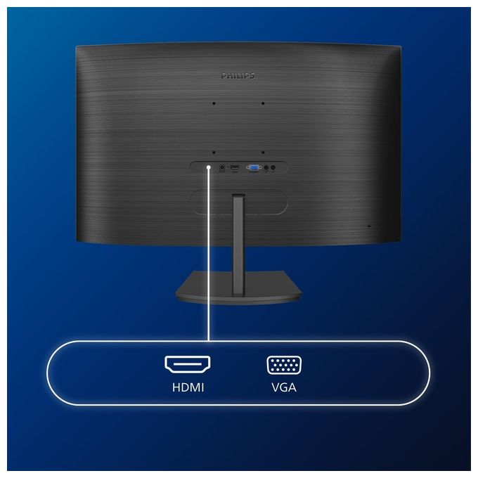 Philips Monitor Curvo Gaming 271E1SCA , Adaptive Sync 75 Hz, VA LED 27'', 1920 x 1080 FHD, 4 ms, HDMI, VGA, Casse Integrate, Flicker Free, Low Blue Light, VESA, Nero