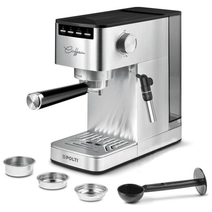 Polti PCEU0131 Coffea P10S Macchina da caffe' Manuale Combinata 1,3 L 15 bar 1450 W Montalatte Integrato Due Tazze Contemporaneamente Spegnimento Automatico colore Argento