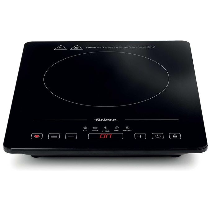 Ariete 1997 Piastra a induzione singola portatile Vetroceramica 2000W 10 livelli di potenza 5 programmi Timer 4 ore colore Nero