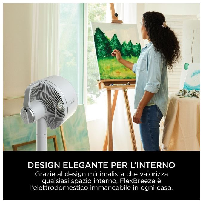 Shark FA220EU FlexBreeze Ventilatore 12 in 1 con e senza filo 5 velocita' 1600 m³-h autonomia 24 h colore Bianco