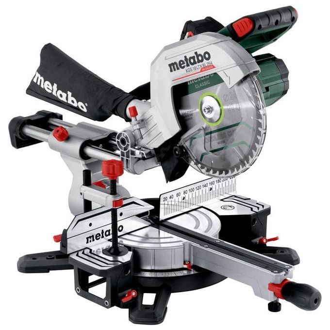 Metabo 614254650 KGS 18 LTX BL 254 Sega a batteria con motore brushless e funzione di trazione 2 batterie 18 V 5,2 Ah colore Nero