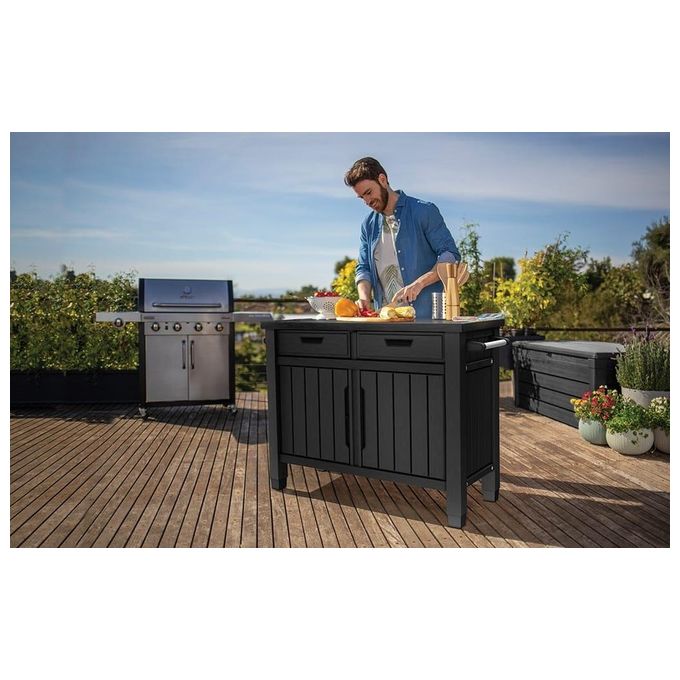Keter Mobiletto da Esterno Unity XL con Cassetti in Grafite Ecom Pack 134 x 52 x 90 cm