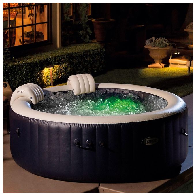 Intex 28430EX PureSpa Bubble Massage Vasca Idromassaggio Gonfiabile 4 posti 140 getti Riscaldatore 2200W 795 L colore Blu Navy