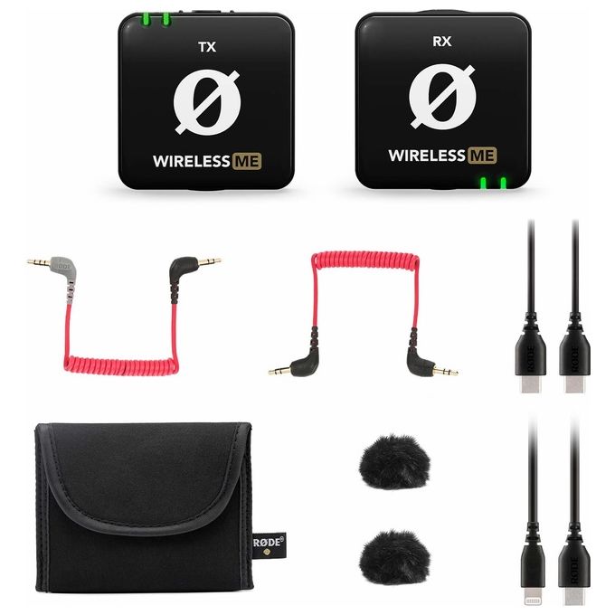 Røde WIRELESS ME Sistema Microfono Wireless Ultracompatto GainAssist portata 100m 7h batteria colore Nero