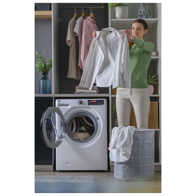 Hoover H-Wash 350 H3WPS4376TAMB6-S Lavatrice carica frontale Slim 7 Kg Classe A Centrifuga 1300 giri Profondita' 44 cm Inverter Funzione Vapore