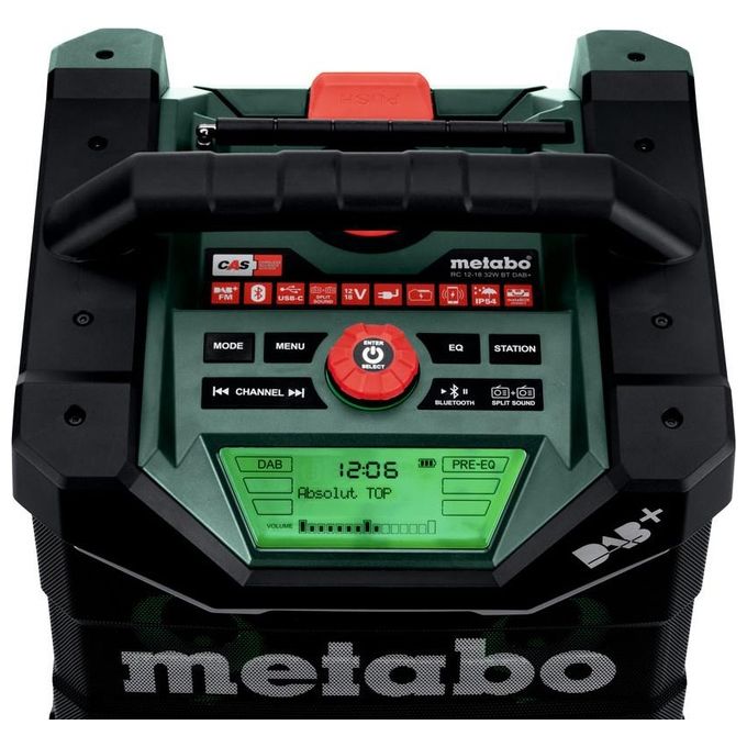 Metabo RC 12-18 Radio da Cantiere DAB+ FM Bluetooth 5.0 32W IP54 a Batteria 12-18V colore Nero