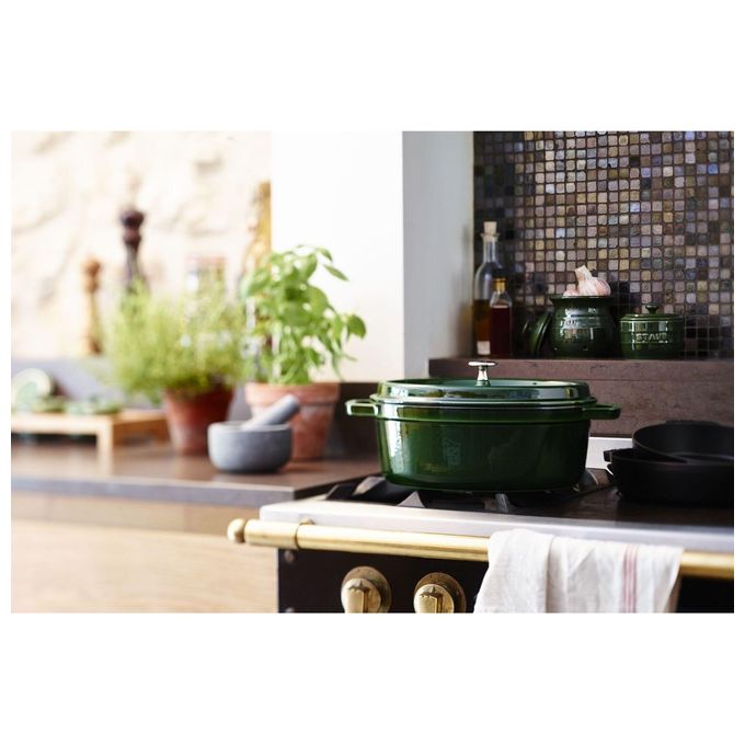 Staub La Cocotte 33cm Ovale Verde Basilico Ghisa