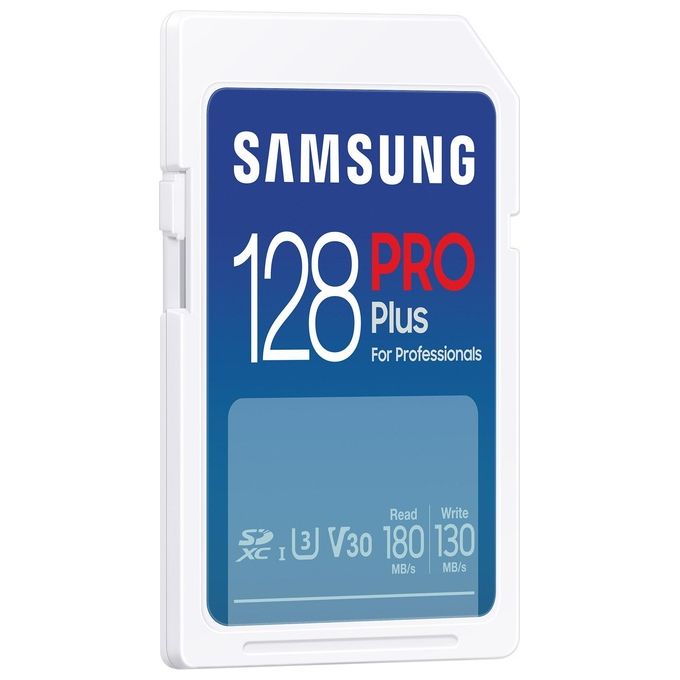 Samsung MB-SD128S-EU PRO Plus Scheda di Memoria SDXC 128 GB UHS-I U3 V30 Classe 10 180 MB-s lettura 130 MB-s scrittura