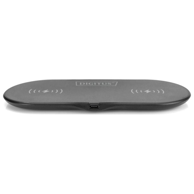 Digitus DA-10082 Pad di Ricarica Wireless Duo 2 Dispositivi 15W Qi Ricarica Rapida USB-C colore Nero