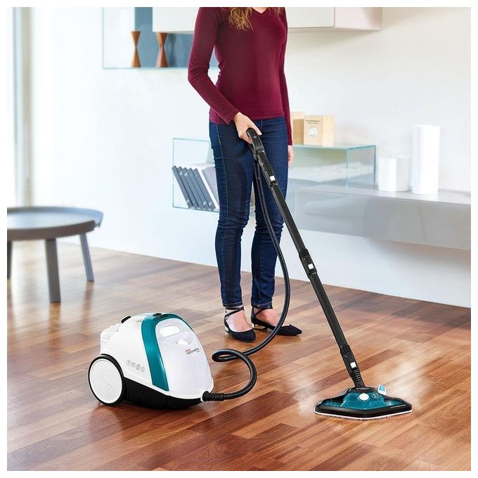 Polti PTEU0277 Vaporetto Smart 100_T Pulitore a Vapore Capacita' 2 Litri Potenza 1500 W Spazzola Vaporforce Bianco-Verde
