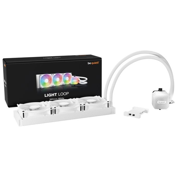 Be quiet! BW023 LIGHT LOOP Raffreddatore di Liquidi Tutto in Uno 360mm con Ventole da 12 cm PWM e Illuminazione ARGB Bianco