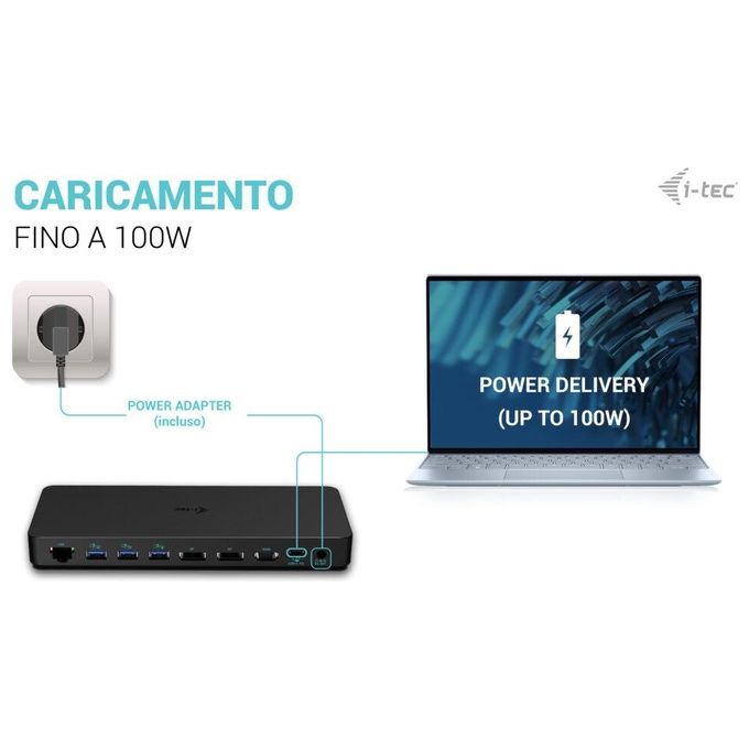 I-tec C31TRIPLEDOCKPDPRO2IT Docking Station USB-C Triple Display Gen 2 Pro 3 Monitor 4K 2x DisplayPort 1x HDMI Power Delivery 100W Ethernet Gigabit colore Nero