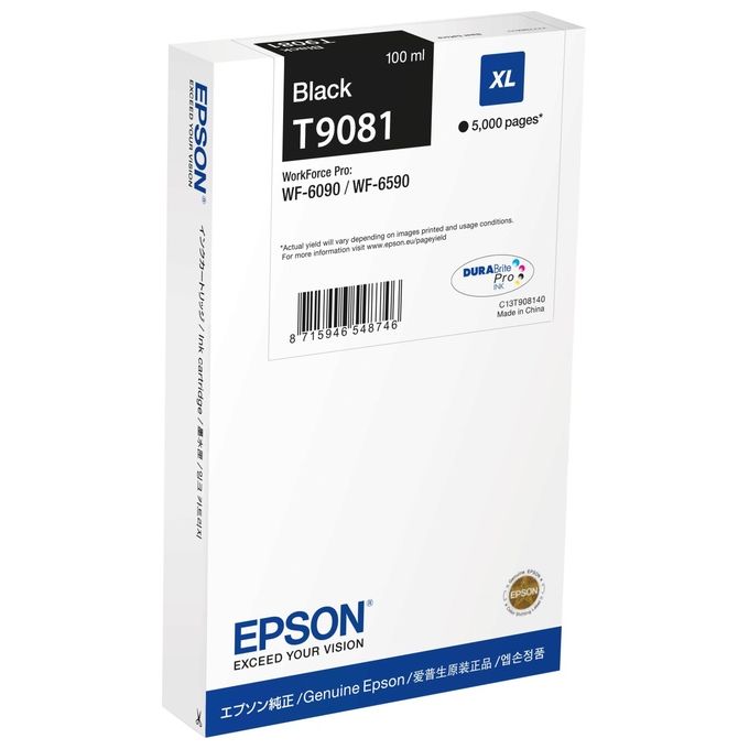 Epson C13T90814N Cartuccia d'Inchiostro Nero Originale Resa Elevata 100 ml 5000 Pagine colore Nero