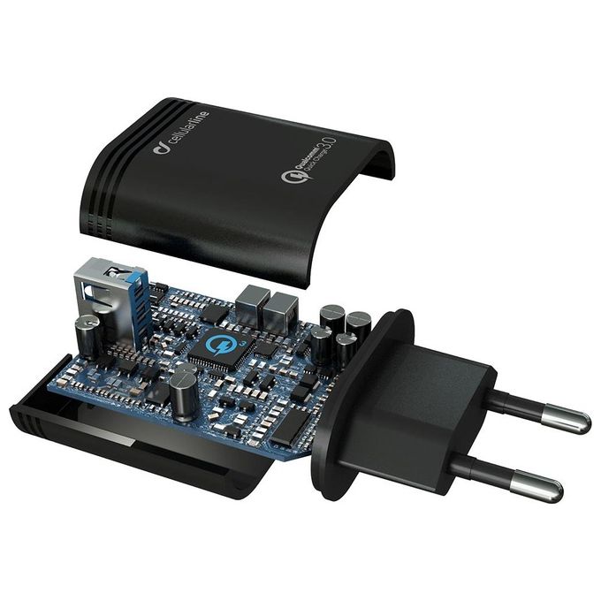 Cellular Line Caricabatterie Usb 18W + cavo Usb Type-C Bianco