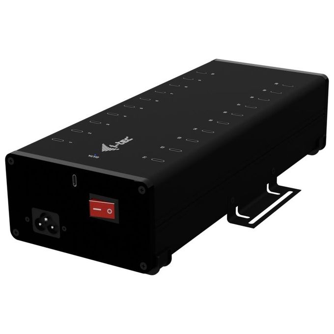 I-tec CACHRGHUB20C Hub USB 20 Porte USB-C Ricarica Rapida 15W per Porta 300W Totali Dati 5 Gbps colore Nero