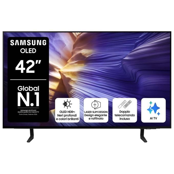 Samsung QE42S90FAEXZT S90F Smart TV OLED 4K 42'' Processore NQ4 AI Gen3 Dolby Atmos colore Nero