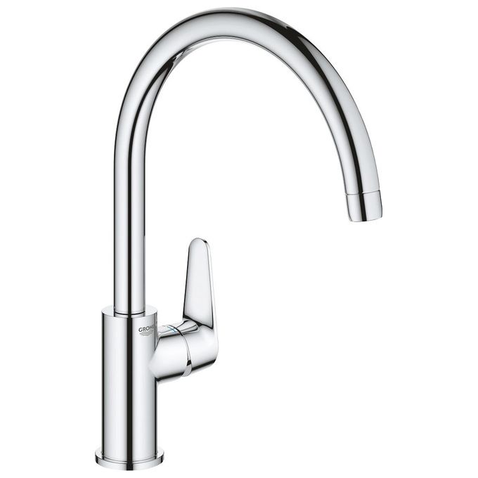 Grohe 31554001 Start Curve Miscelatore Mono Splitcomando per Lavello cucina con bocca alta girevole 360° QuickFix Plus Conduttura dell'acqua all'interno - senza nichel e piombo ‎Cromo