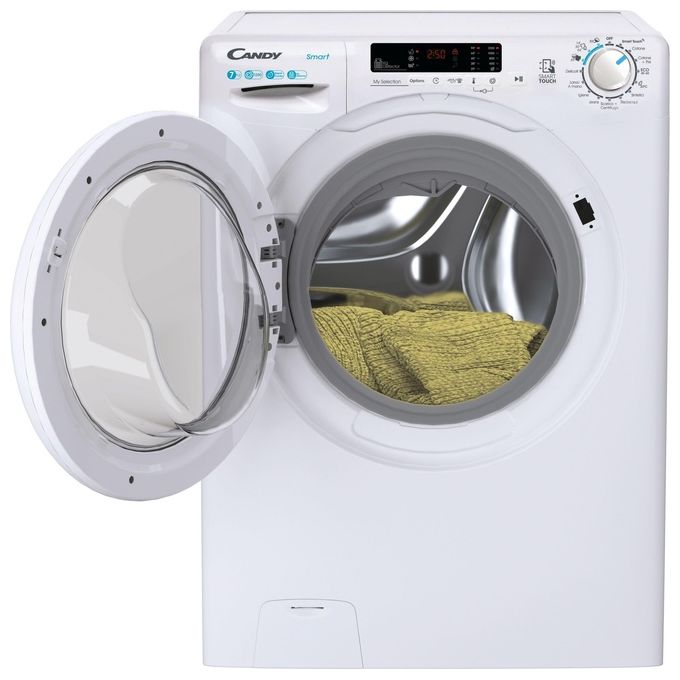 Candy CSS41272DWSE-11 - Lavatrice Libera Installazione 7 kg, Classe C, Slim Profondita' 45 cm, Centrifuga 1200 giri-min, Funzione Vapore + Smart Touch NFC, (85 × 60 × 45 cm), Bianco