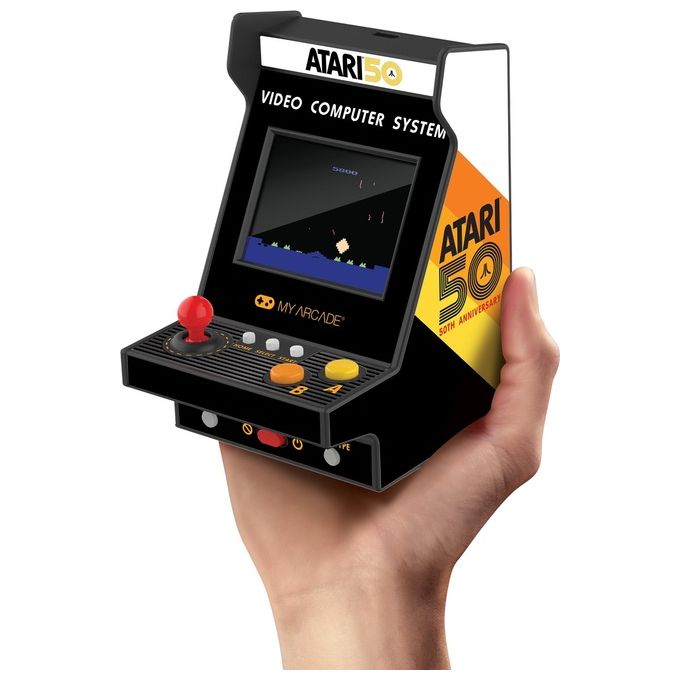 MY ARCADE DGUNL-7014 NANO PLAYER ATARI Console Portatile Retro 75 Giochi Schermo 2.4 Pollici Alimentazione USB-C e Pile AAA colore Multicolor