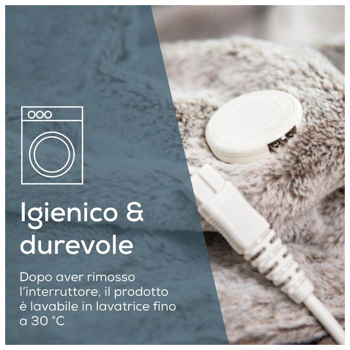 Beurer HD75 Cosy Nordic Termocoperta Elettrica 180x130 cm 100W 6 livelli temperatura Lavabile colore Taupe