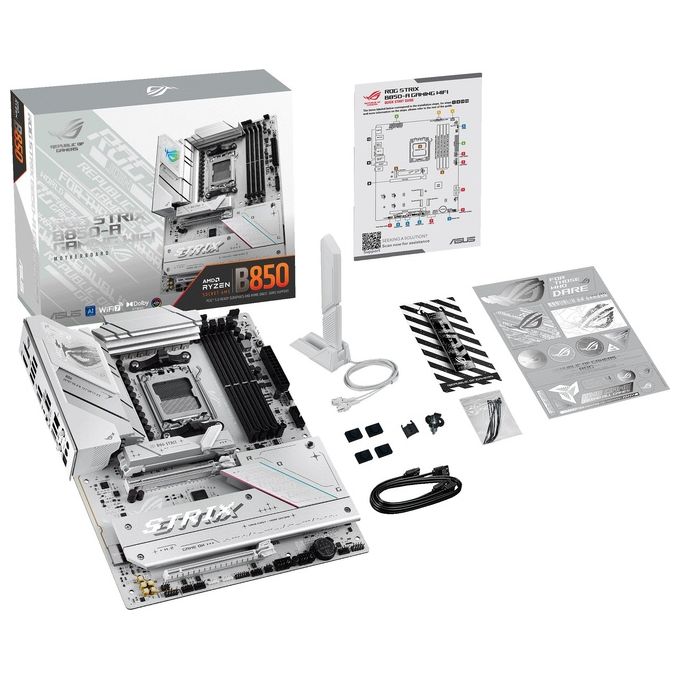 ASUS 90MB1J50-M0AAY0 ROG STRIX B850-A Scheda Madre ATX Socket AM5 DDR5 fino a 8000 MHz Wi-Fi 7 colore Bianco