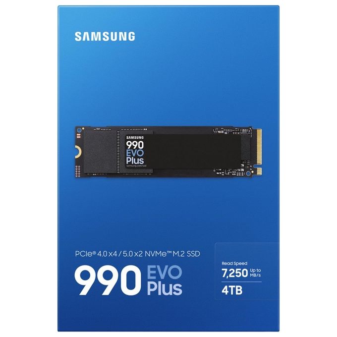 Samsung MZ-V9S4T0 990 EVO Plus SSD Interno 4 TB M.2 PCI Express 4.0 NVMe V-NAND TLC colore Nero