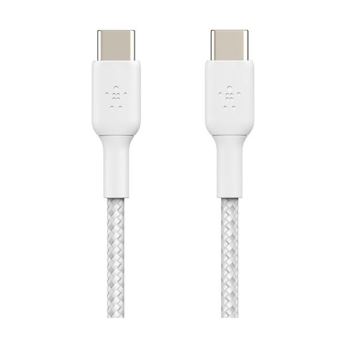 Belkin BoostCharge Cavo Intrecciato da USB-C a USB-C da 0.15 Metri Bianco