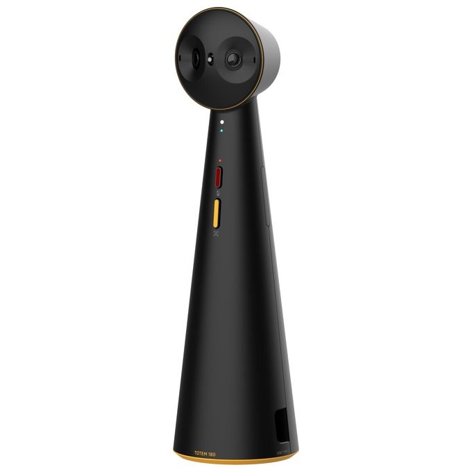 Ipevo 5-910-2-08-00 TOTEM 180 Telecamera per conferenze 4K 180° con AI Auto Framing e microfoni omnidirezionali colore Nero e Blu