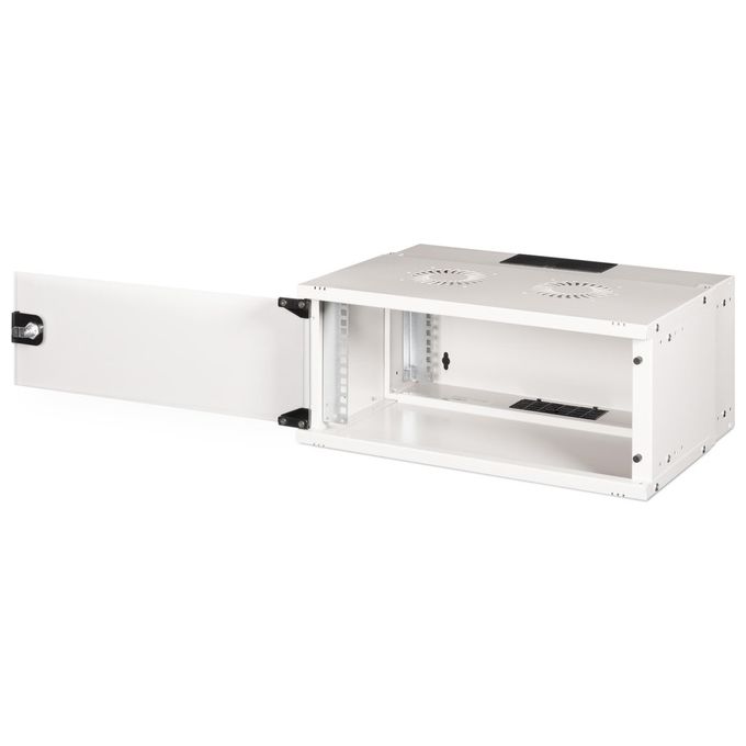 Digitus DN-49200 SOHO Pro – Armadio Rack 19'' a Parete 4U, profondita' 400 mm, porta in vetro, carico max 60 Kg, colore Grigio