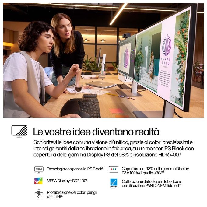HP 8J4D8UT#ABB Serie 7 Pro Monitor LED 27'' QHD 2560x1440 IPS 75 Hz 5 ms HDR400 USB-C Hub Integrato VESA colore Nero
