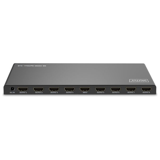 Digitus DS-55338 Splitter HDMI 1x8 UHD 4K-60Hz HDCP 2.2 EDID Switch Downscaler colore Nero