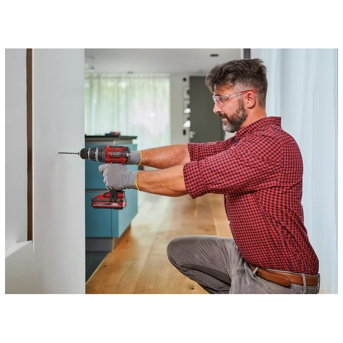 Einhell 4514211 TP-CD 18-60 Li-i BL Trapano avvitatore a percussione a batteria 18 V 2,0 Ah motore brushless mandrino 13 mm luce LED inclusa valigetta colore Nero