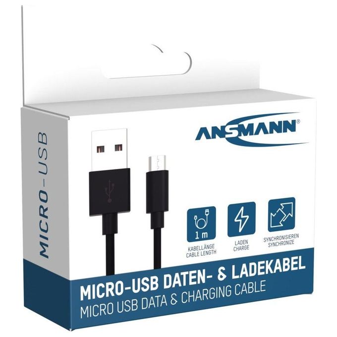Ansmann Cavo Dati e Ricarica Usb a Micro-Usb 100cm