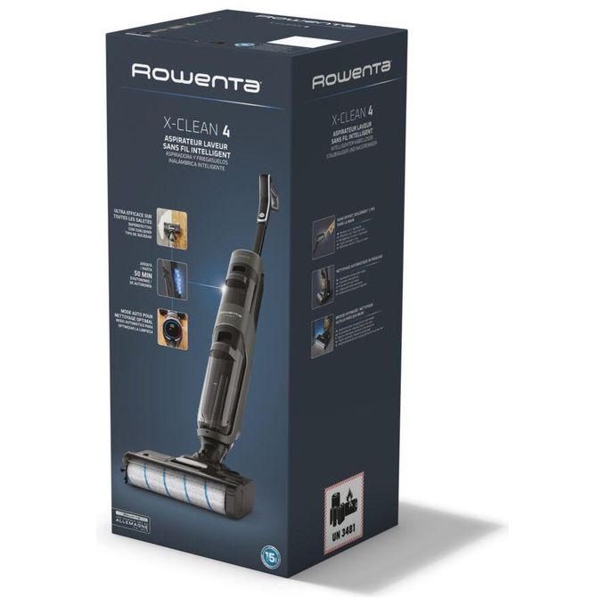 Rowenta GZ5035 X-Clean 4 Lavapavimenti Senza Fili Aspira e Lava 200W Autonomia 50 min 350 m² colore Grigio