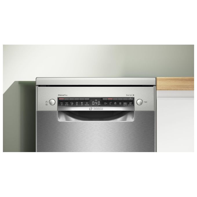 Bosch SPS4EMI24E Serie 4 Lavastoviglie a libera installazione 10 coperti Classe C EfficientDry Home Connect AquaStop (84.5x45x60 cm) colore Inox