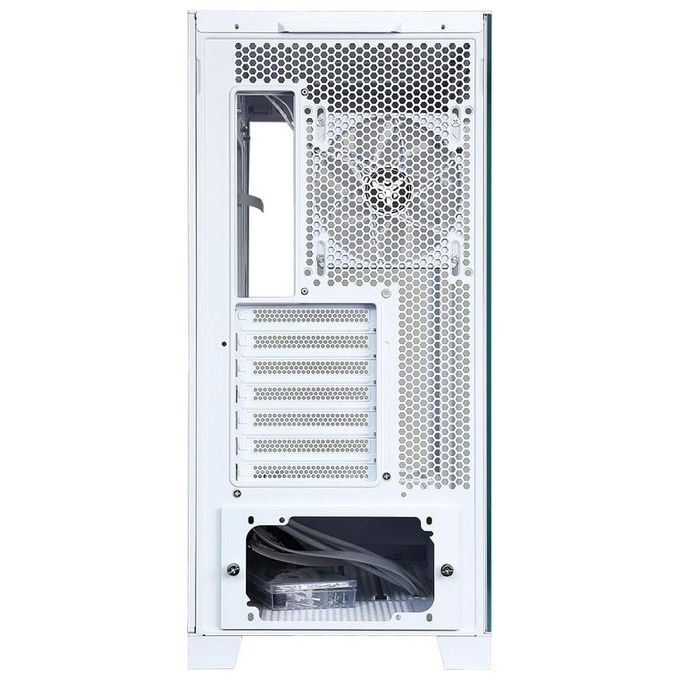 Itek ITGCASB45W SHOWBUI PC Case Gaming Tower ATX 4x 120mm Ventole ARGB Infinity Mirror 2x USB 3.0 Type-C Vetro Temperato colore Bianco
