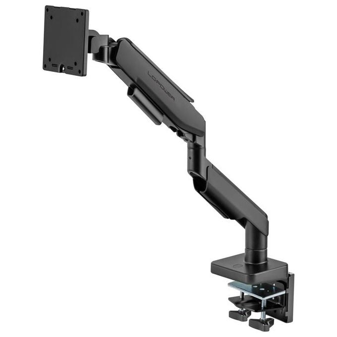LC-Power LC-EQ-A49B Supporto da Tavolo per TV e Monitor Fino a 49 Pollici Regolabile in Altezza Inclinazione Rotazione 360° VESA 75x75 100x100 mm colore Nero