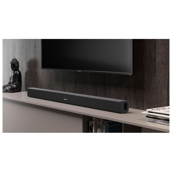 Sharp Soundbar HT-SB140 2.0 150W Bluetooth HDMI ARC-CEC Audio Ottico Nero Satinato