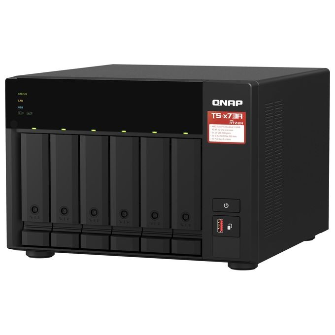 QNAP TS-673A-8G TS-673A NAS Tower AMD Ryzen V1500B 2,2 GHz 8 GB DDR4 2x 2,5GbE M.2 NVMe colore Nero