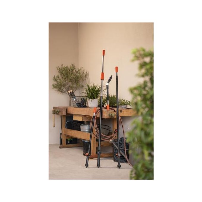 GARDENA 18806-20 Cleansystem Manico Flex Prolunga per Pulizia Superfici Difficili da Raggiungere Lunghezza 53 cm Angolo Regolabile 45° colore Grigio Arancione