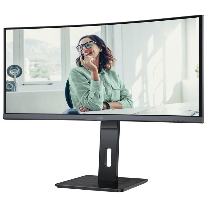 AOC CU34P3CV Monitor Curvo 34'' VA WQHD 100 Hz 4ms USB-C 65W Hub USB RJ45 colore Nero