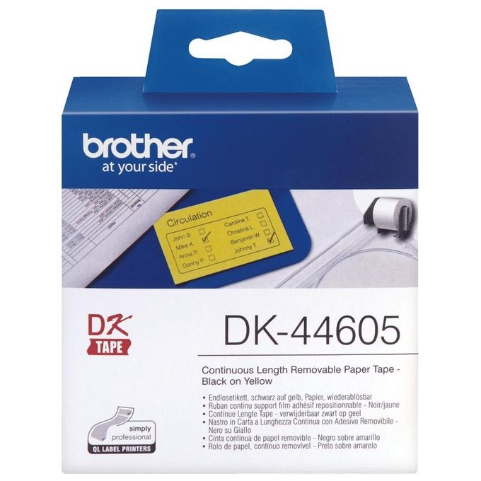 Brother Nastro Ades Carta Nero Giallo 62mm