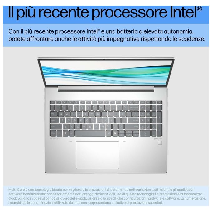 HP 9Y7B3ET ProBook 460 G11 Notebook Intel Core Ultra 5 125U 16'' WUXGA 8 GB DDR5 512 GB SSD NVMe Wi-Fi 6E Windows 11 Pro colore Pike Silver