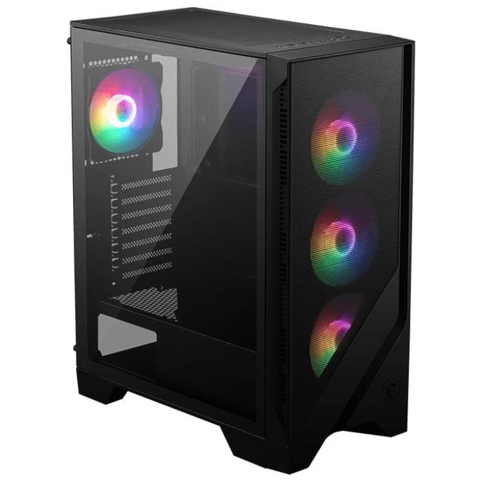 MSI MAG FORGE 120A AIRFLOW Case PC Midi Tower Gaming ATX 6 Ventole RGB Vetro Temperato colore Nero Trasparente